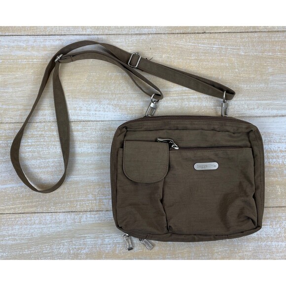 Baggallini Crossbody Bag Purse Brown Adjustable Strap Zip Pockets Travel - Picture 1 of 9